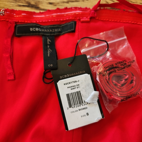 BCBGMaxazria Marina Short Strapless Ruffle Hem Dress NWT - Picture 8 of 13